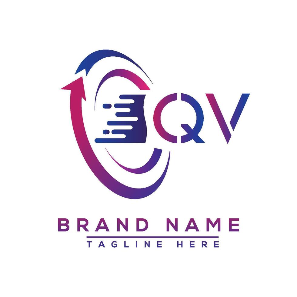 QV letter logo design. Vector logo design for business.
