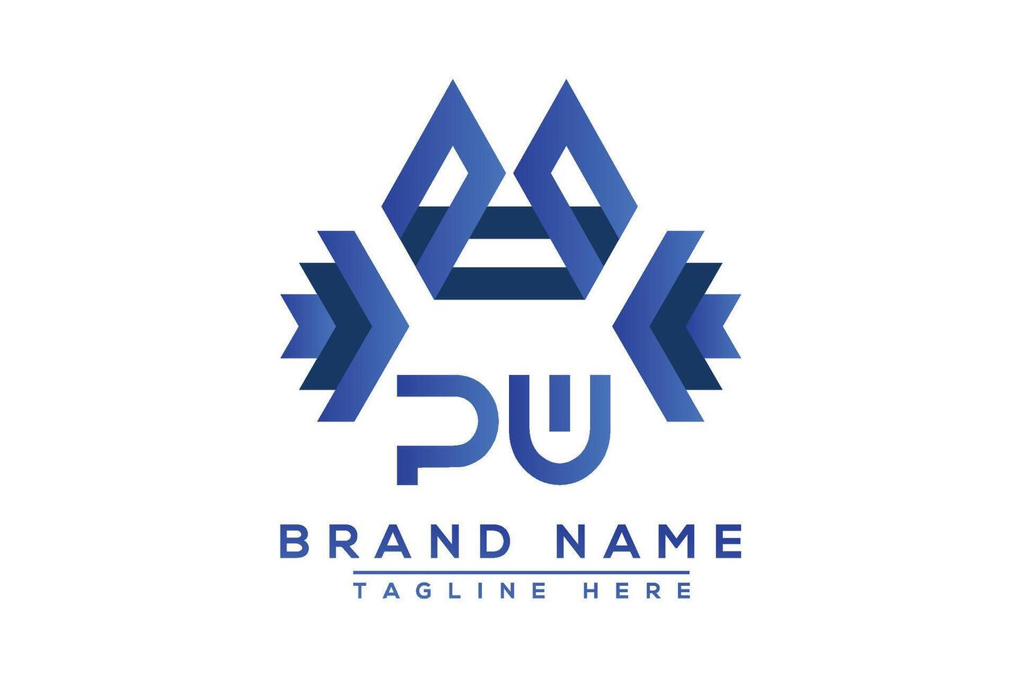 Letter PW Blue logo design. Vector logo design for business.
