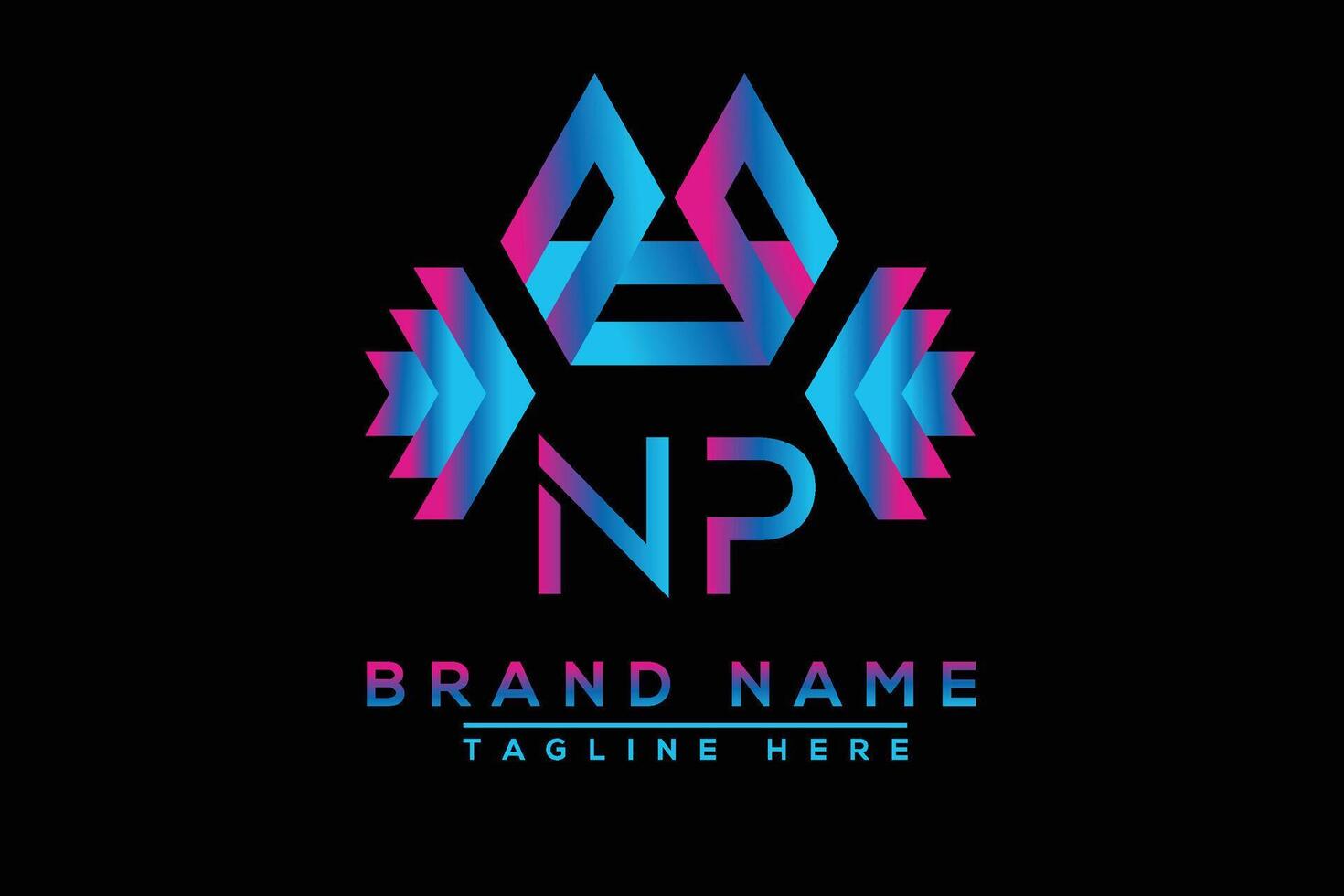 NP letter logo design. Vector logo design for business.