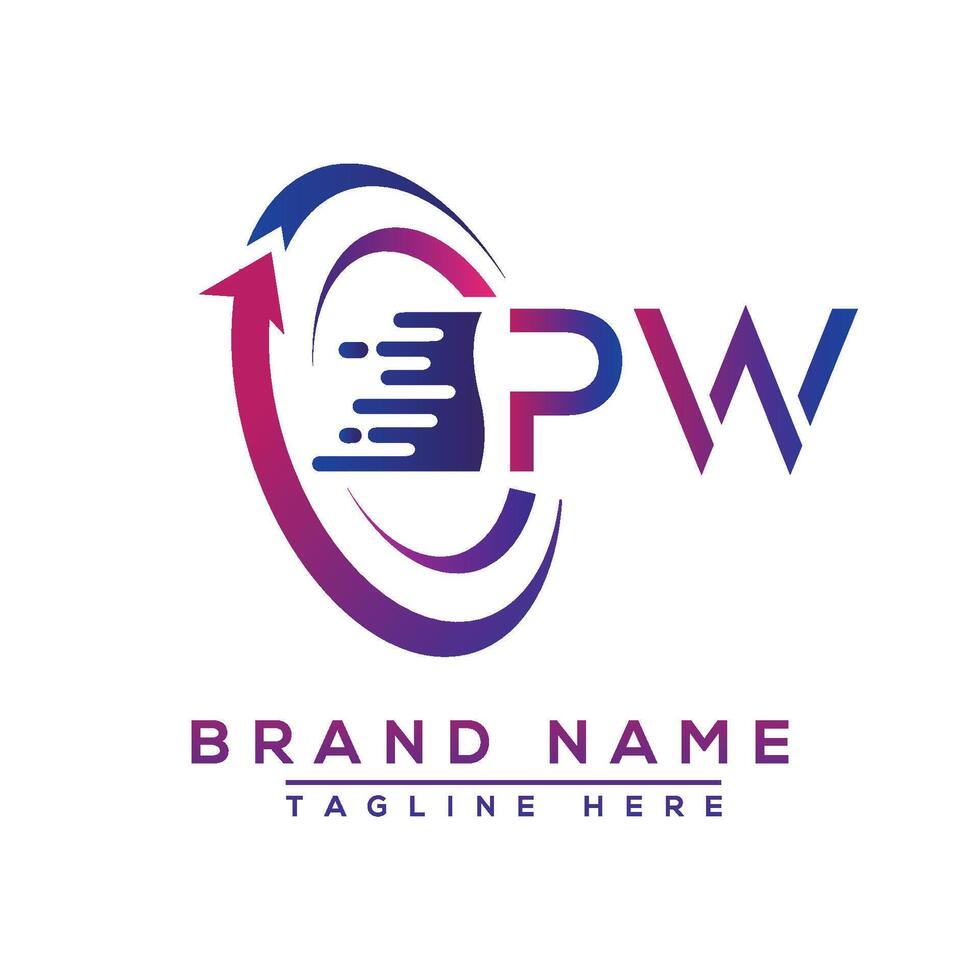PW letter logo design. Vector logo design for business.