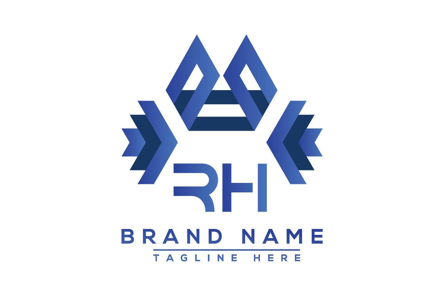 Letter RH Blue logo design. Vector logo design for business.