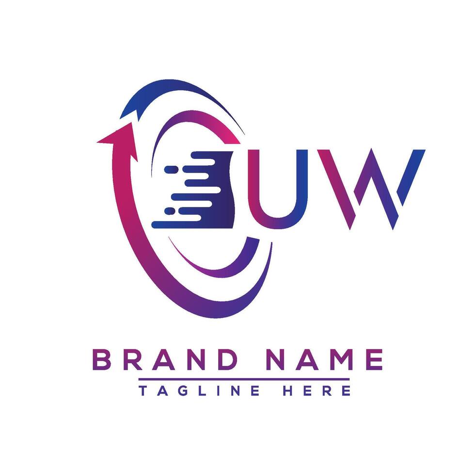 UW letter logo design. Vector logo design for business.