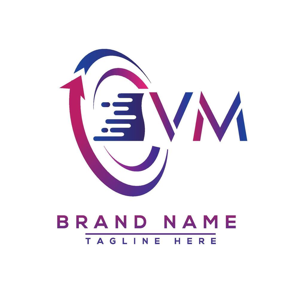 VM letter logo design. Vector logo design for business.