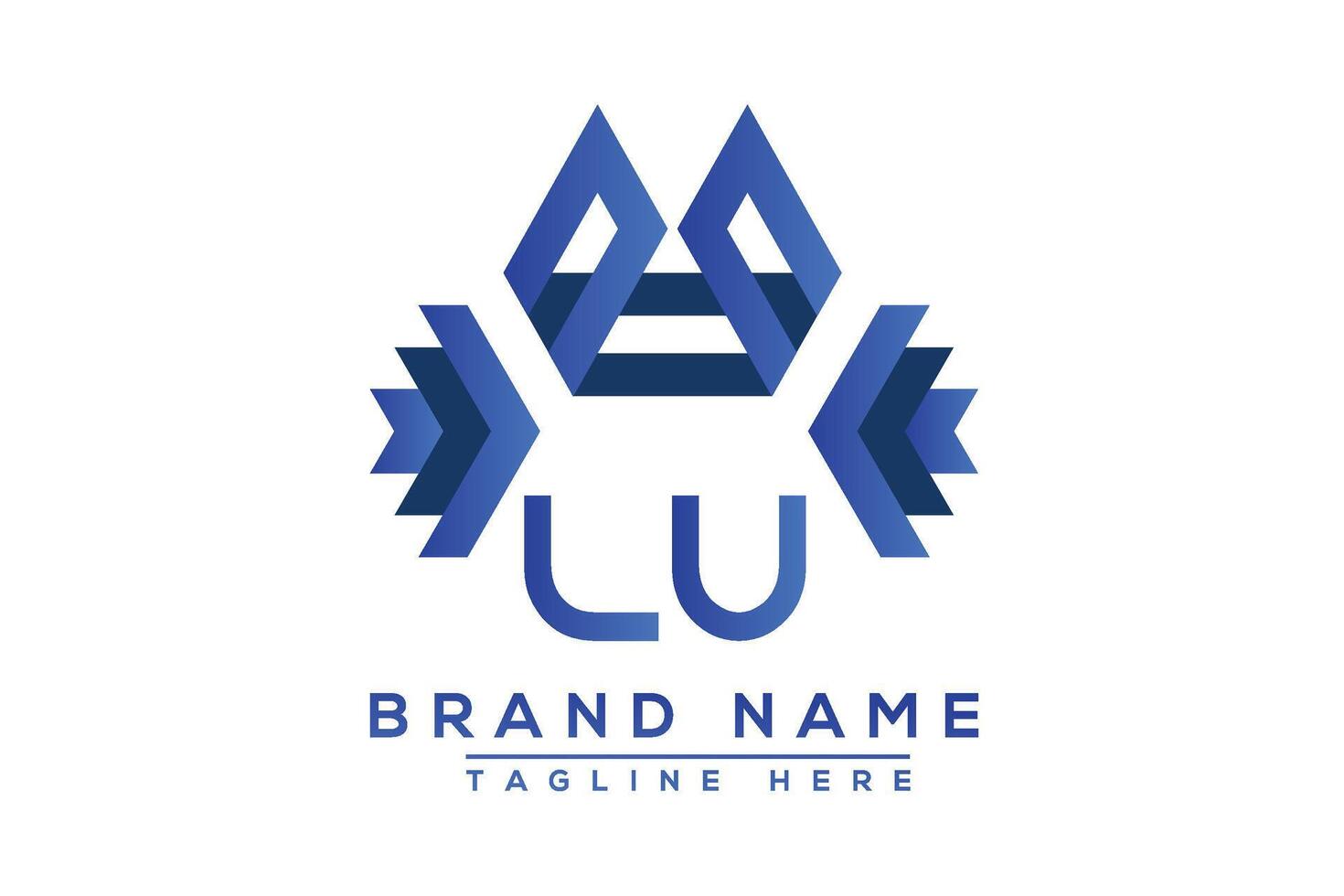 Letter LU Blue logo design. Vector logo design for business.
