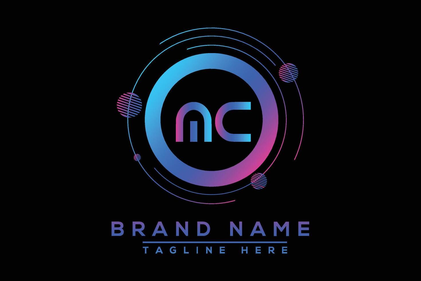 MC letter logo design. Vector logo design for business.