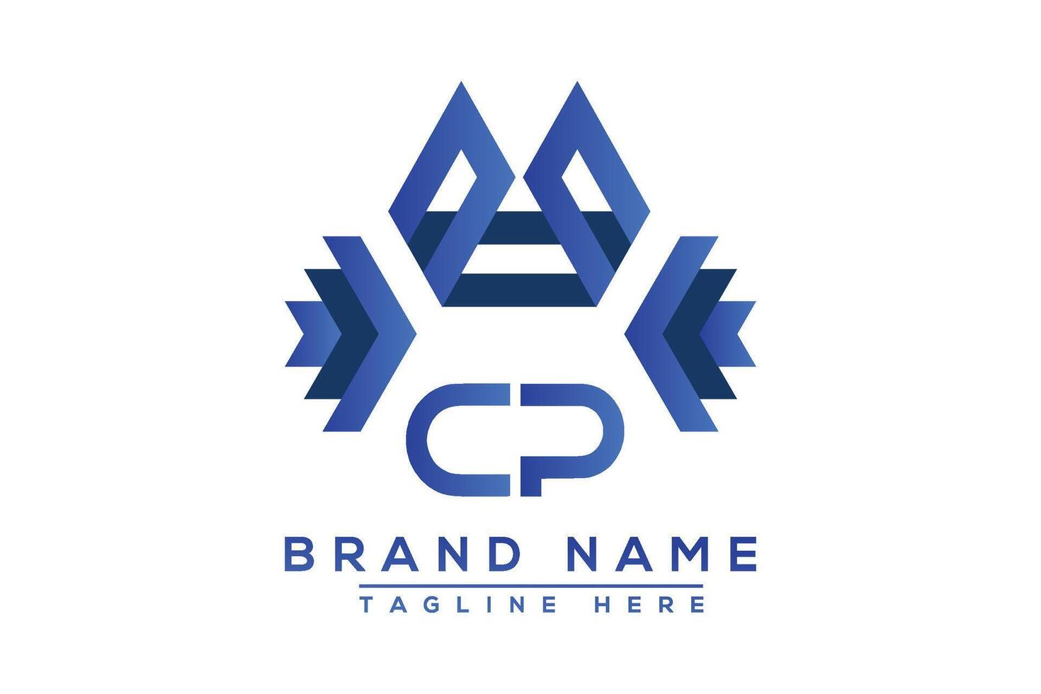 Letter CP Blue logo design. Vector logo design for business.