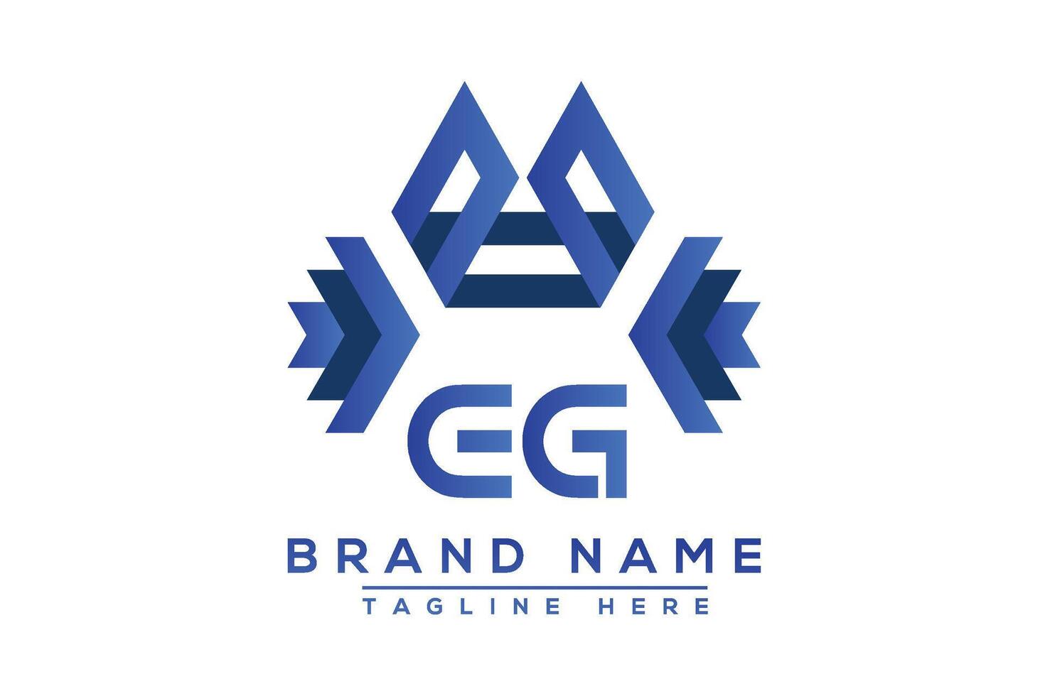 Blue EG letter logo design. Vector logo design for business.