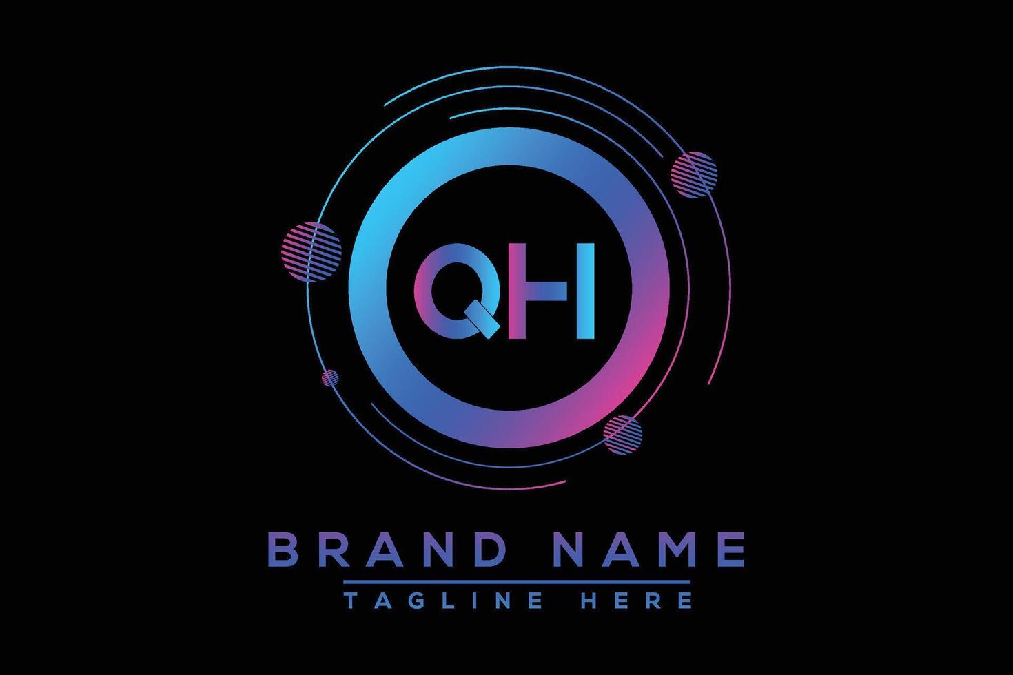 QH letter logo design. Vector logo design for business.