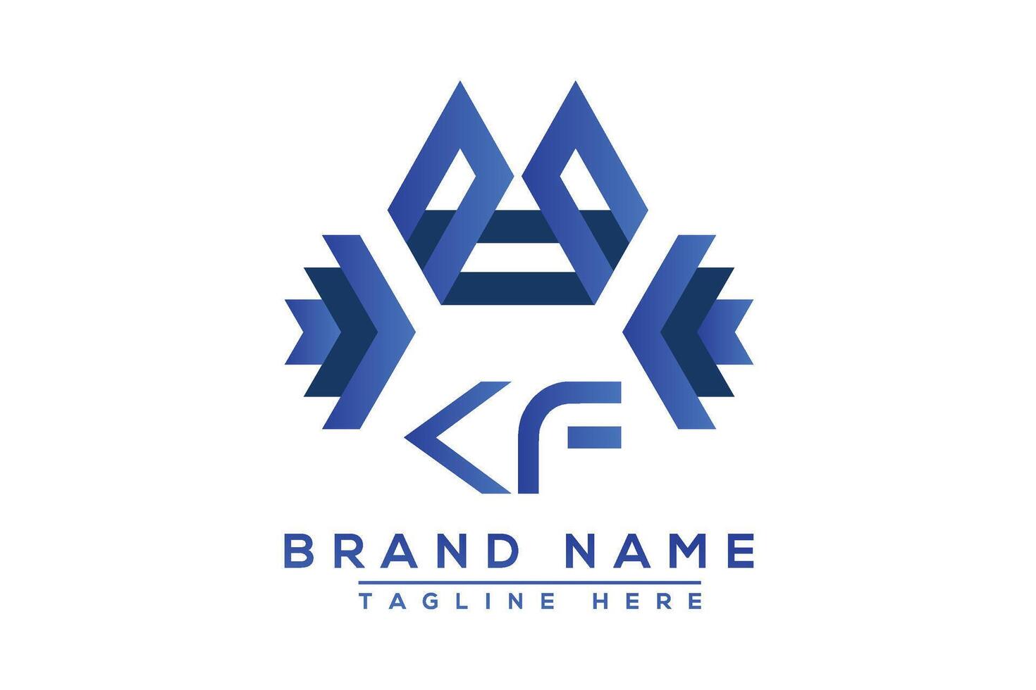 Letter KF Blue logo design. Vector logo design for business.