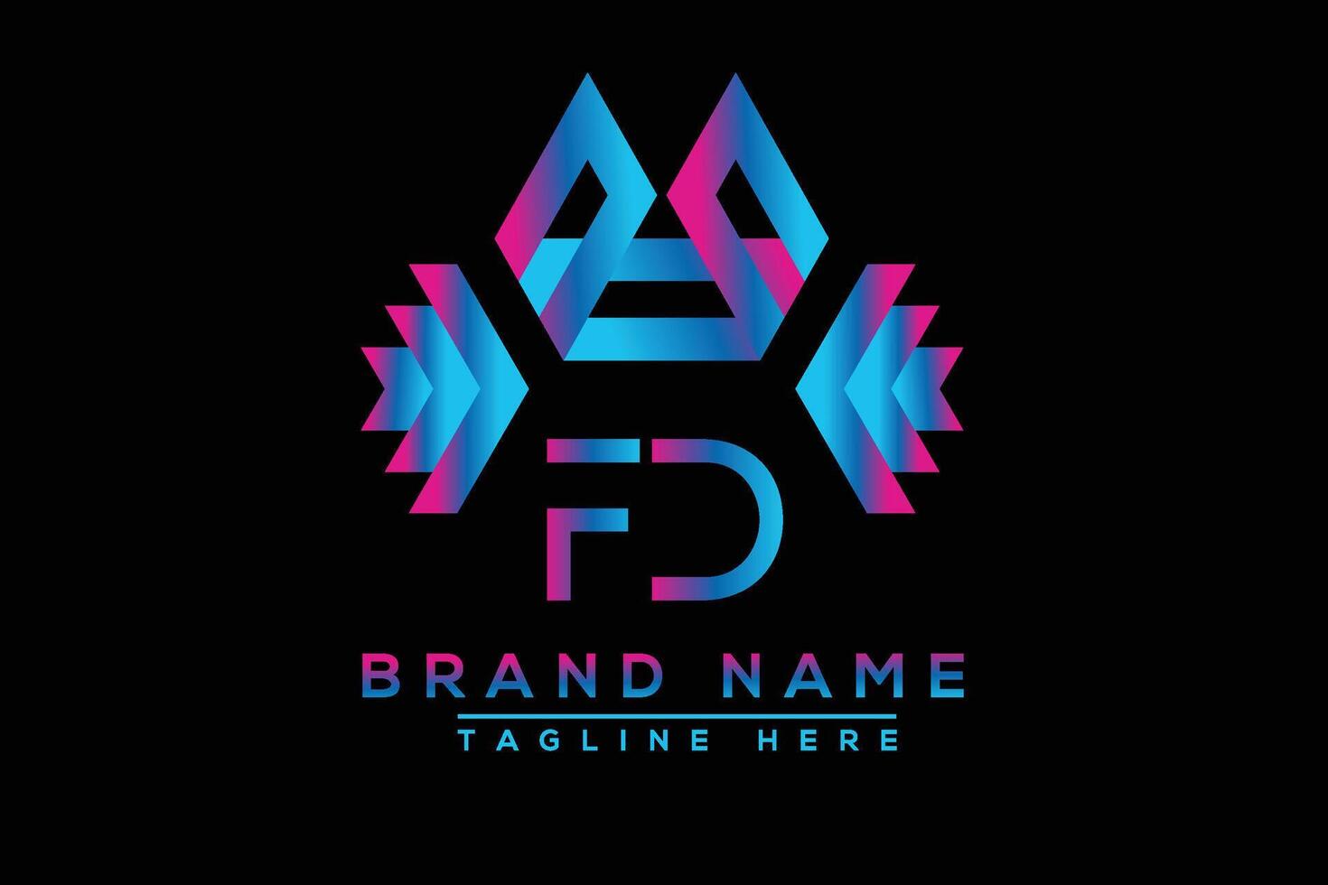 FD letter logo design. Vector logo design for business.