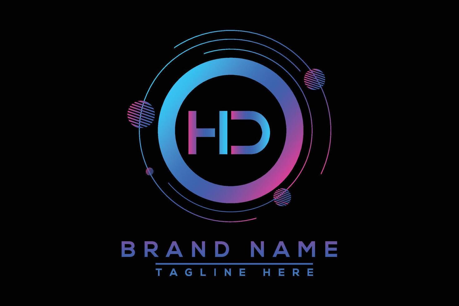 HD letter logo design. Vector logo design for business.