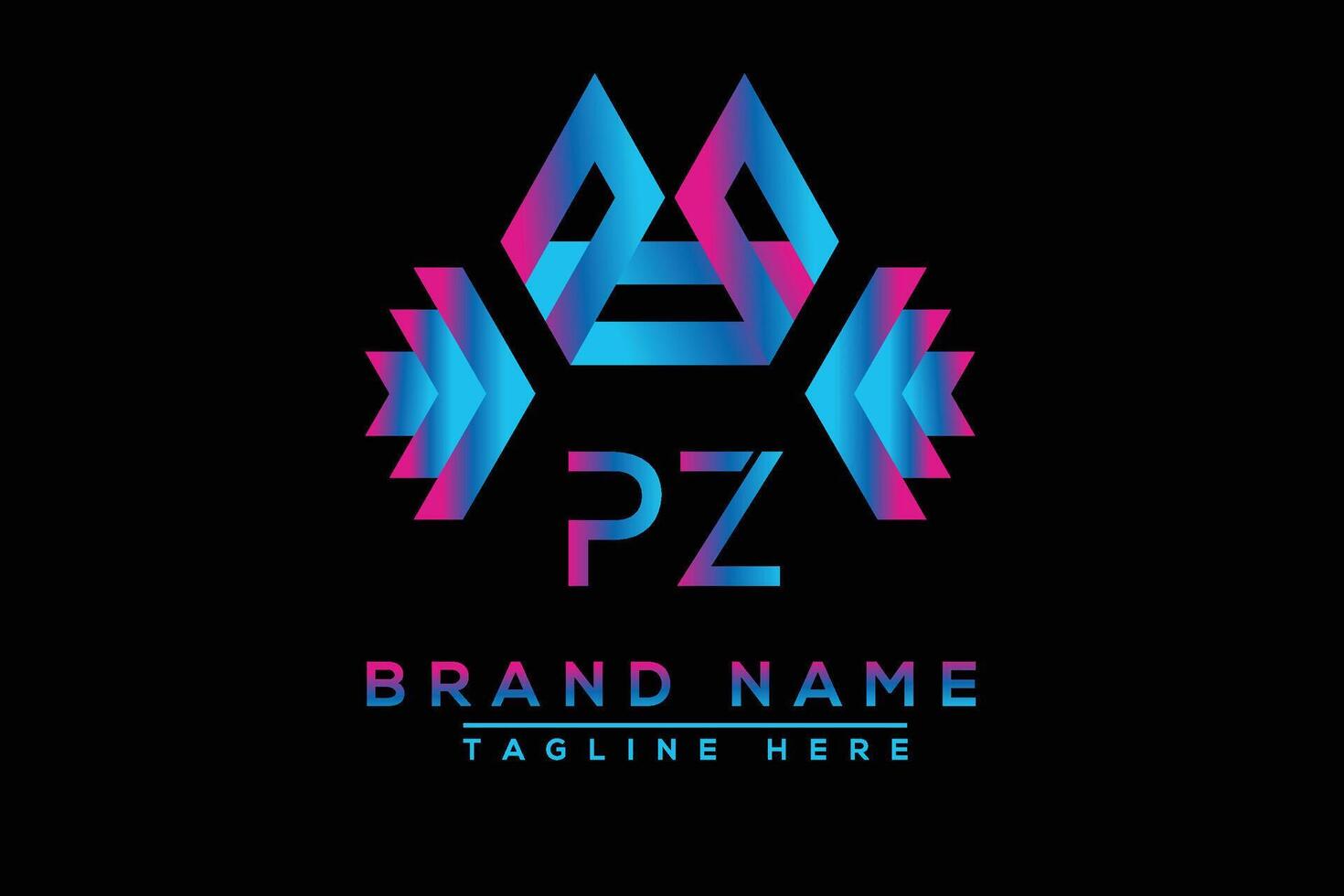 PZ letter logo design. Vector logo design for business.