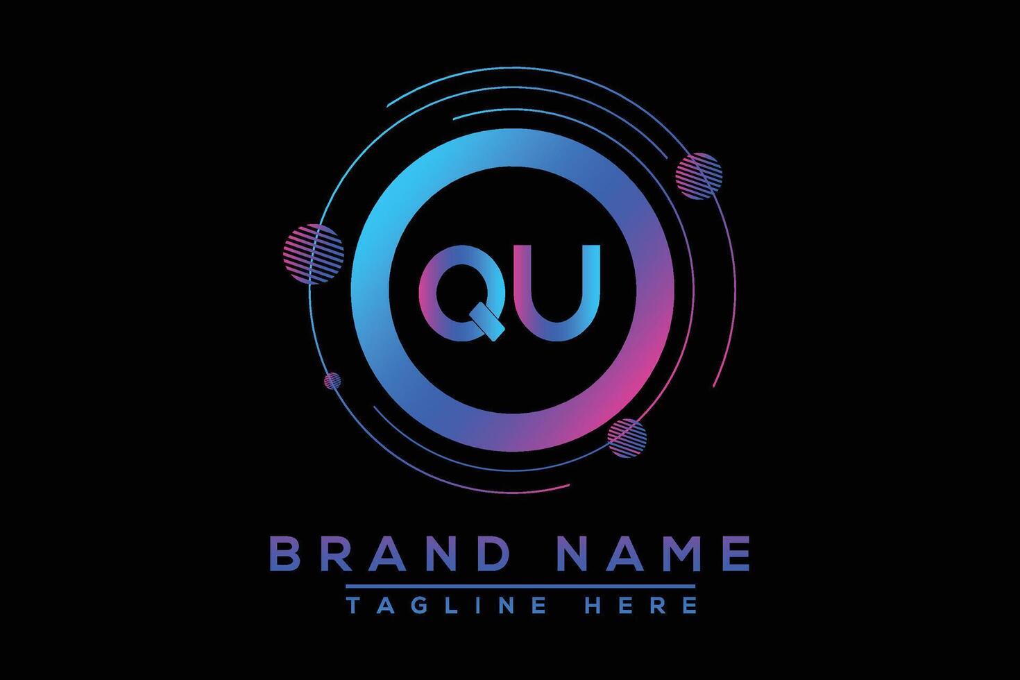 QU letter logo design. Vector logo design for business.