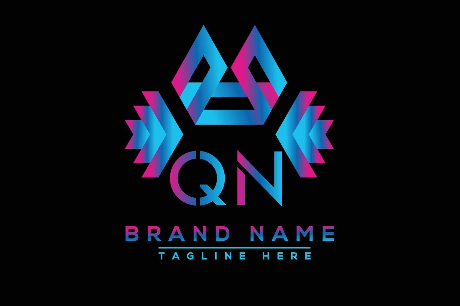 QN letter logo design. Vector logo design for business.