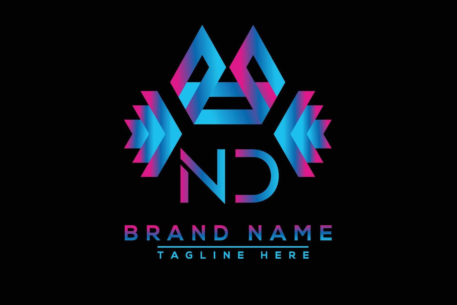 ND letter logo design. Vector logo design for business.