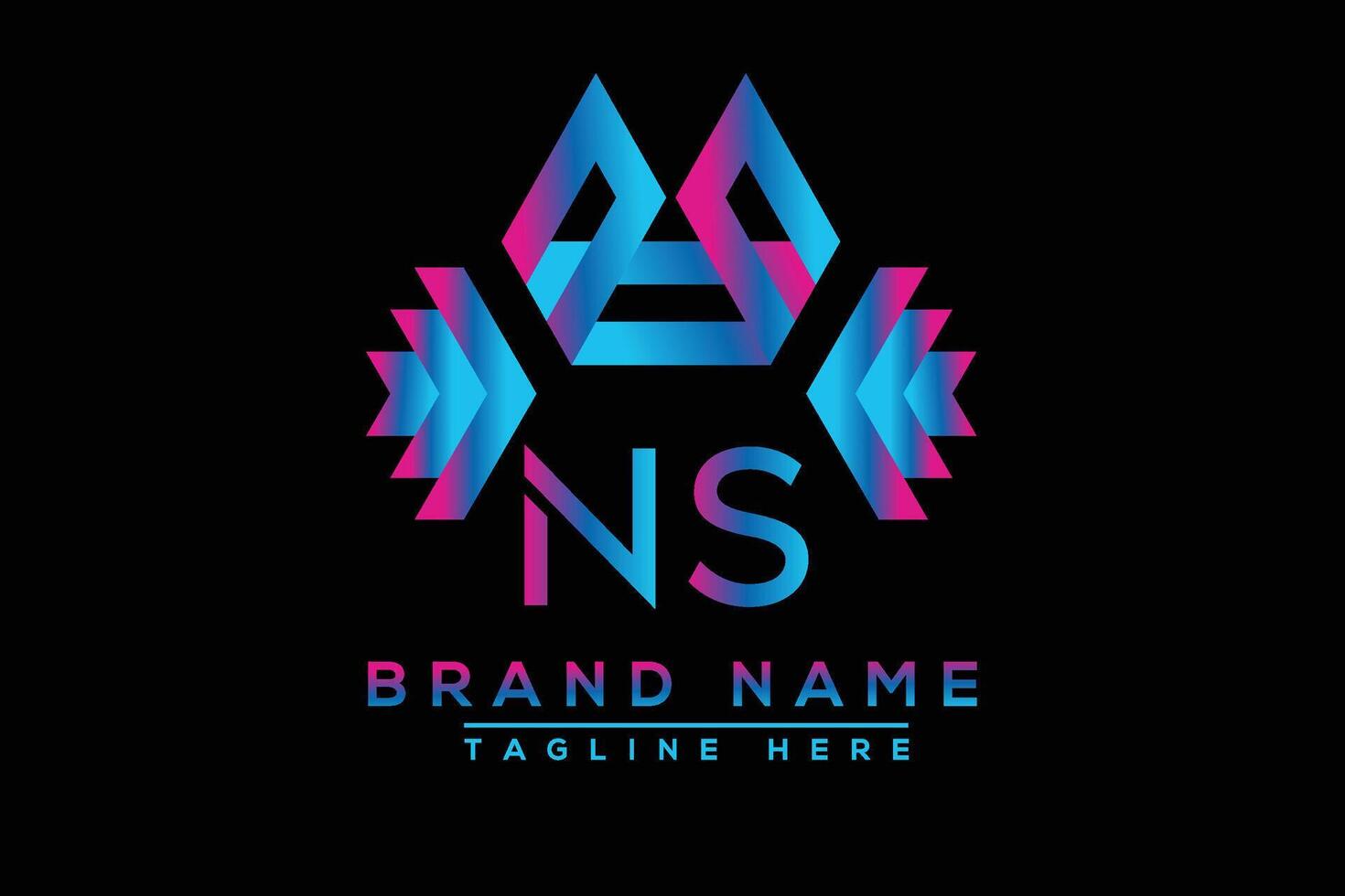 NS letter logo design. Vector logo design for business.