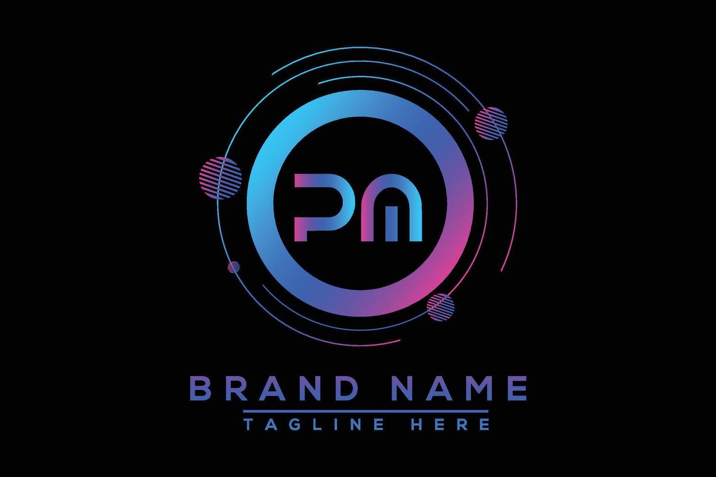 PM letter logo design. Vector logo design for business.