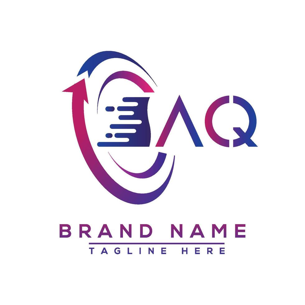 AQ letter logo design. Vector logo design for business.
