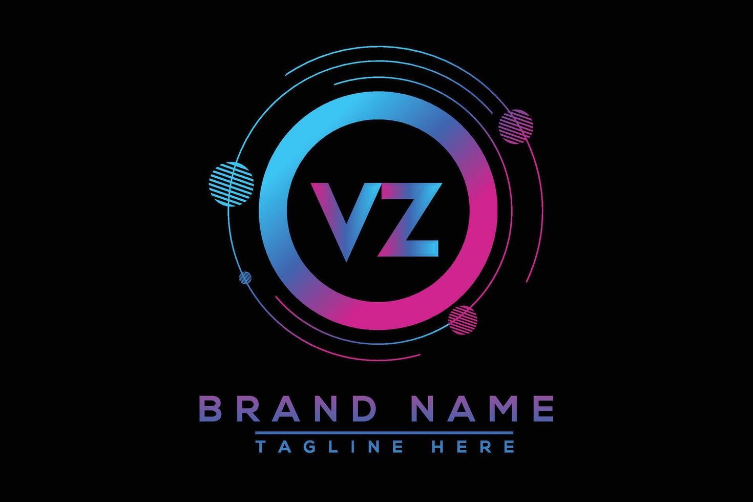 Blue VZ letter logo design. Vector logo design for business.