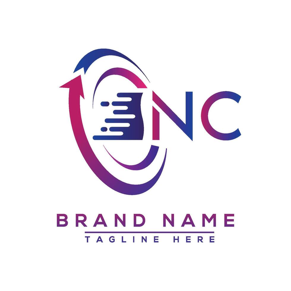 NC letter logo design. Vector logo design for business.