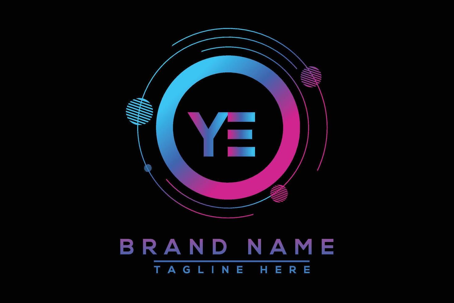Blue YE letter logo design. Vector logo design for business.