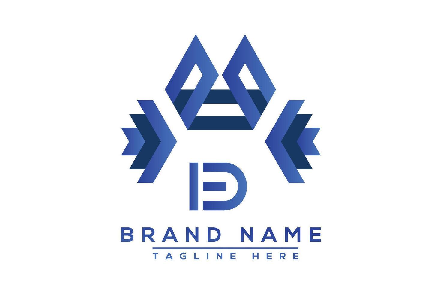 letra ib azul logo diseño. vector logo diseño para negocio.