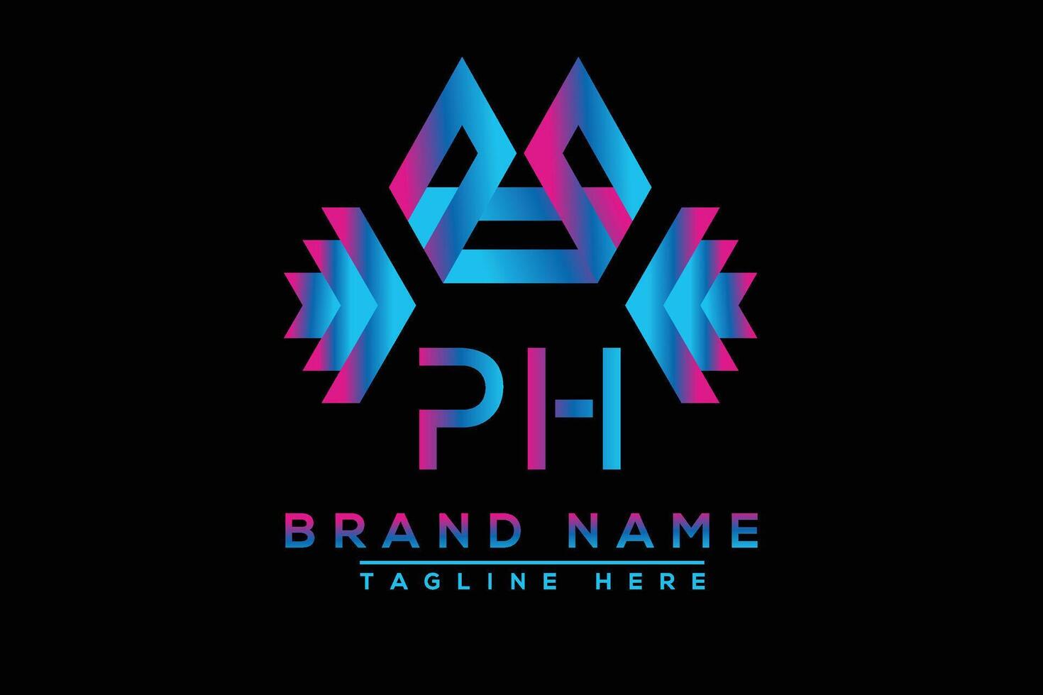 PH letter logo design. Vector logo design for business.