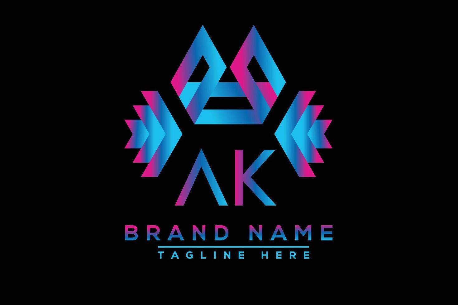 AK letter logo design. Vector logo design for business.