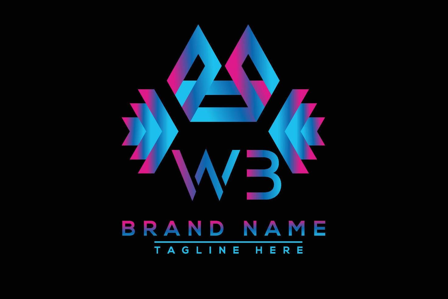WB letter logo design. Vector logo design for business.
