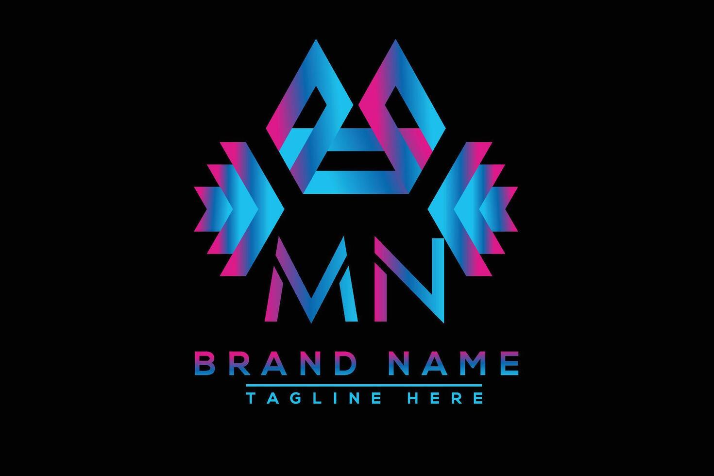 MN letter logo design. Vector logo design for business.