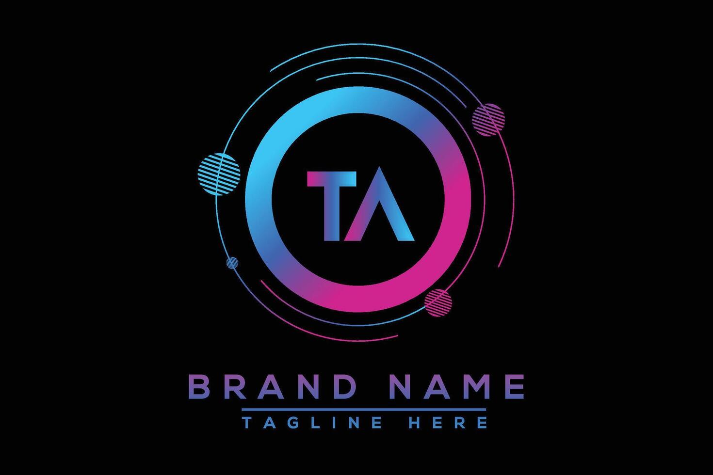 Blue TA letter logo design. Vector logo design for business.