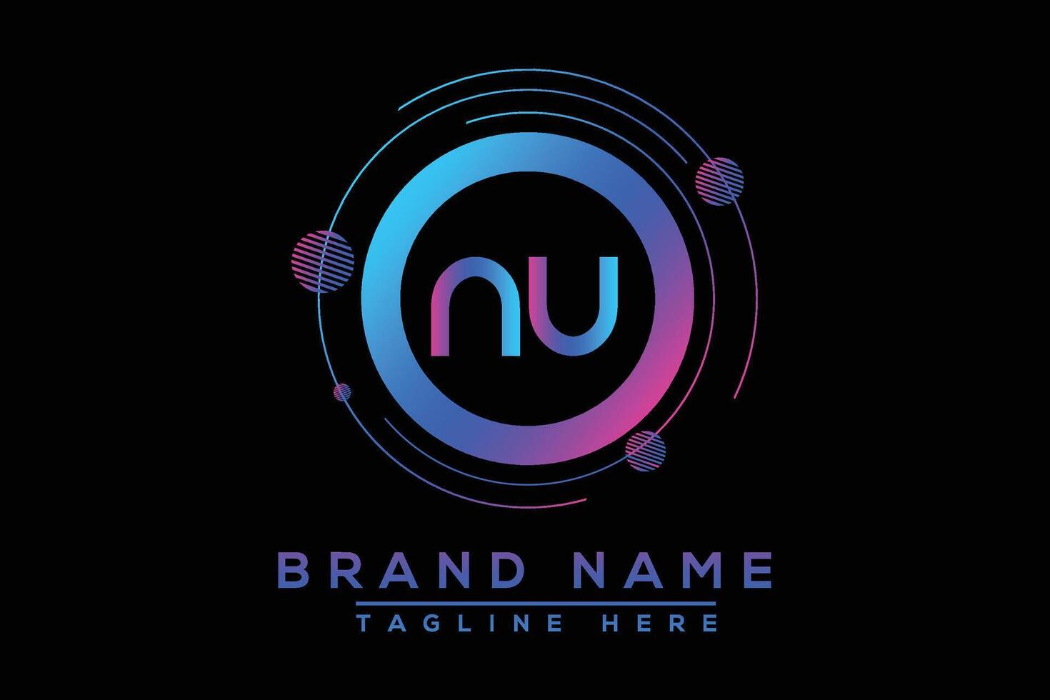 NU letter logo design. Vector logo design for business.