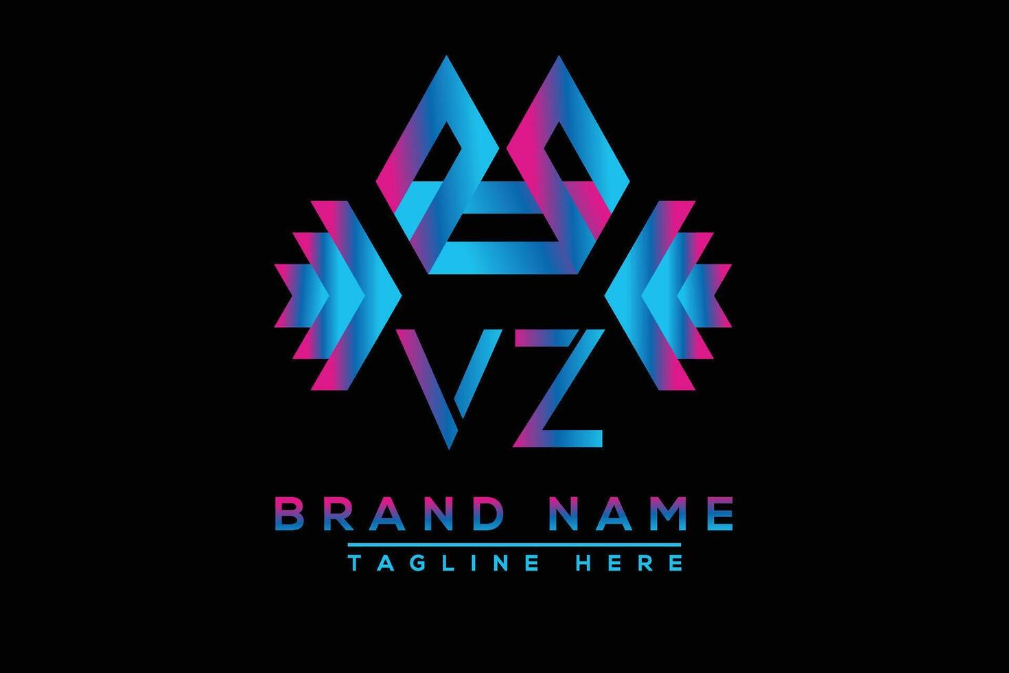 VZ letter logo design. Vector logo design for business.