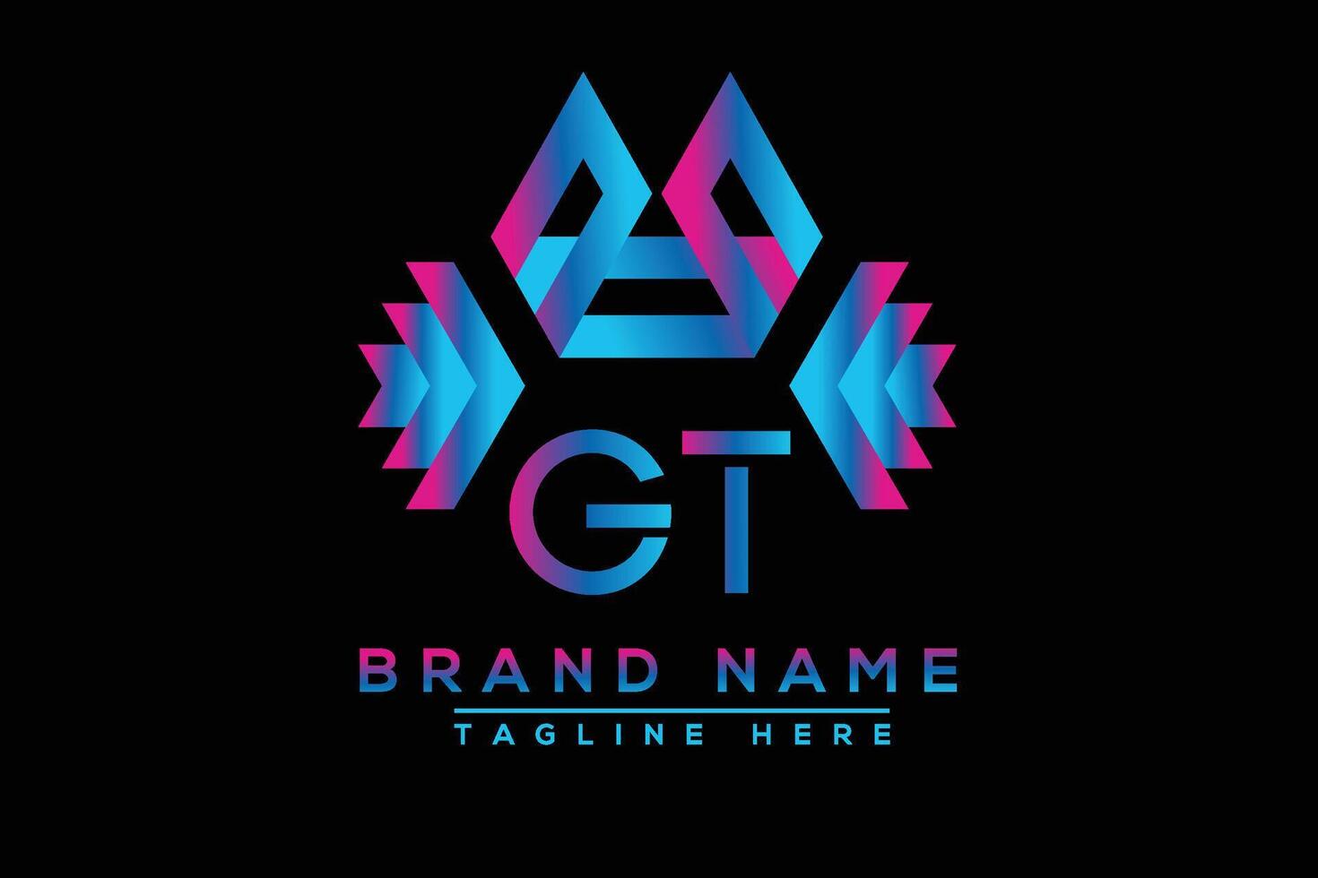 GT letter logo design. Vector logo design for business.