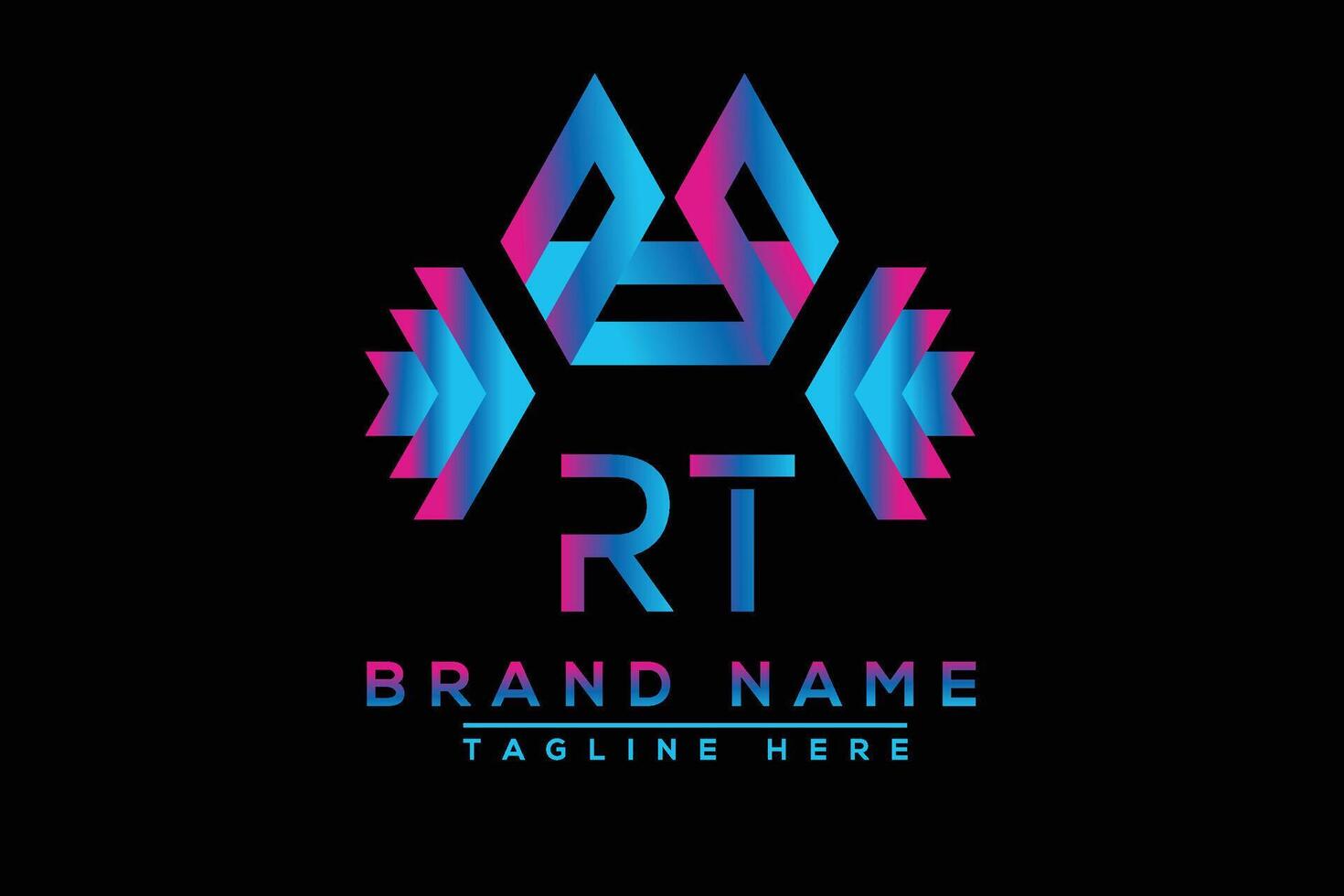 RT letter logo design. Vector logo design for business.