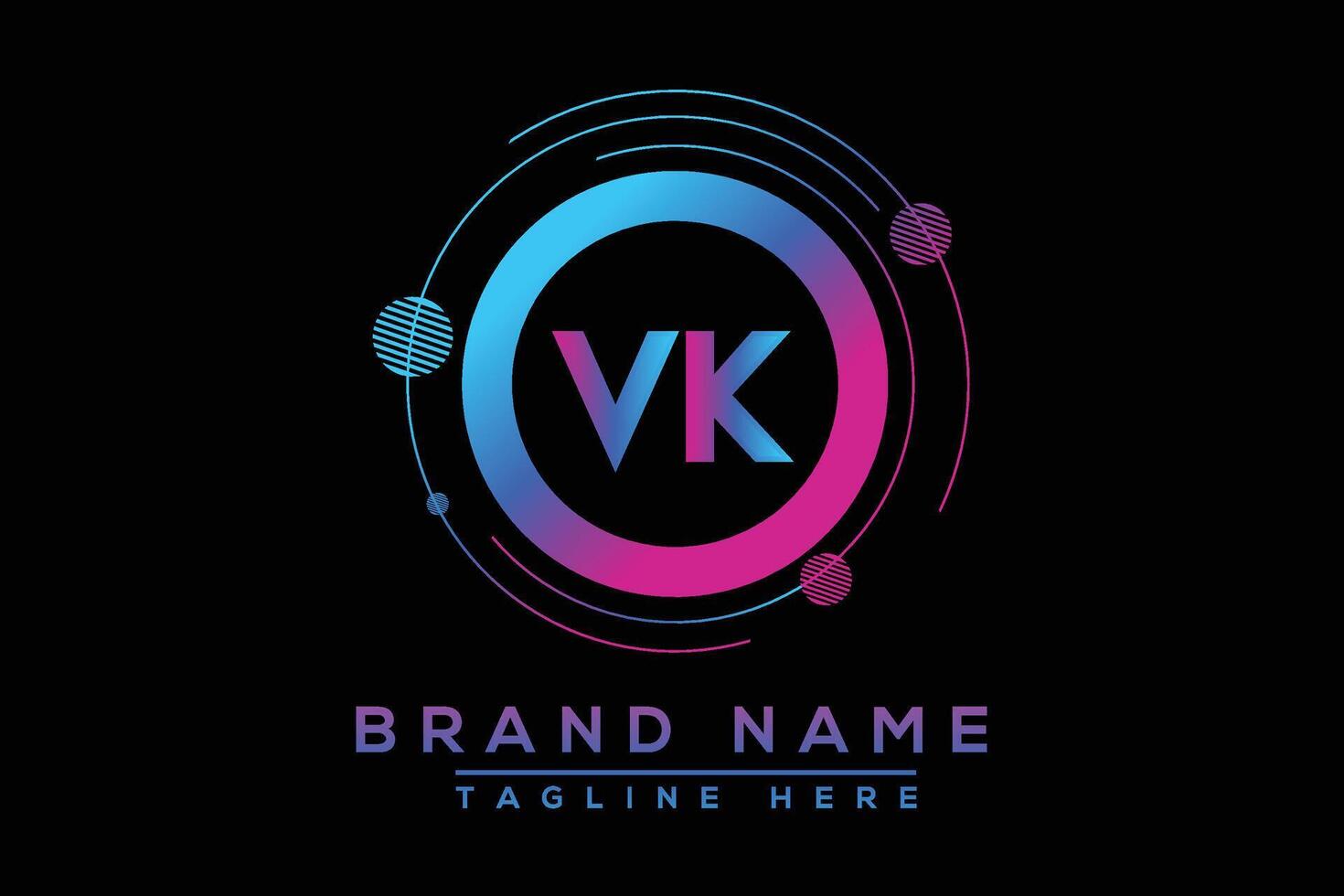 Blue VK letter logo design. Vector logo design for business.
