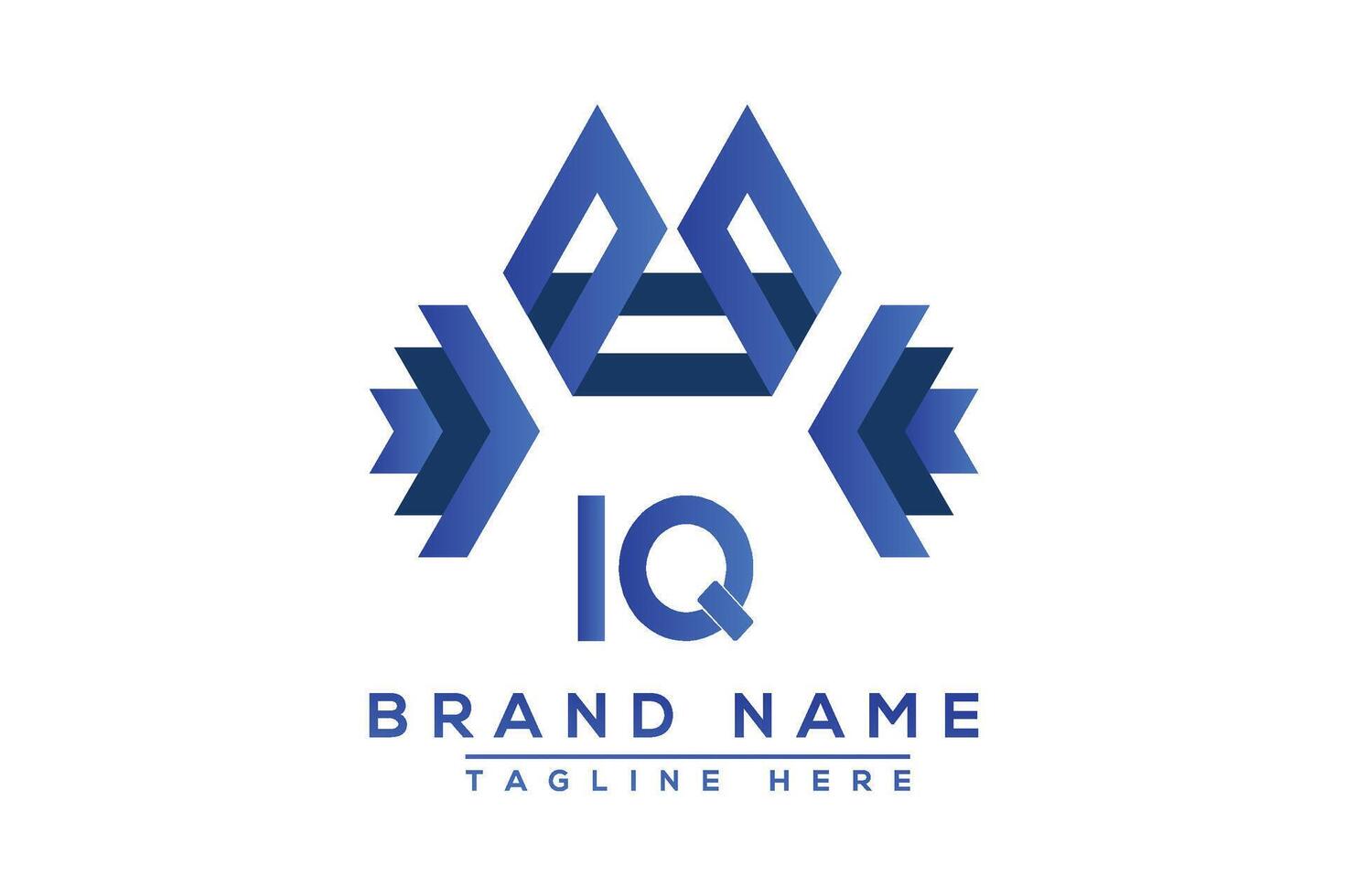 Letter IQ Blue logo design. Vector logo design for business.