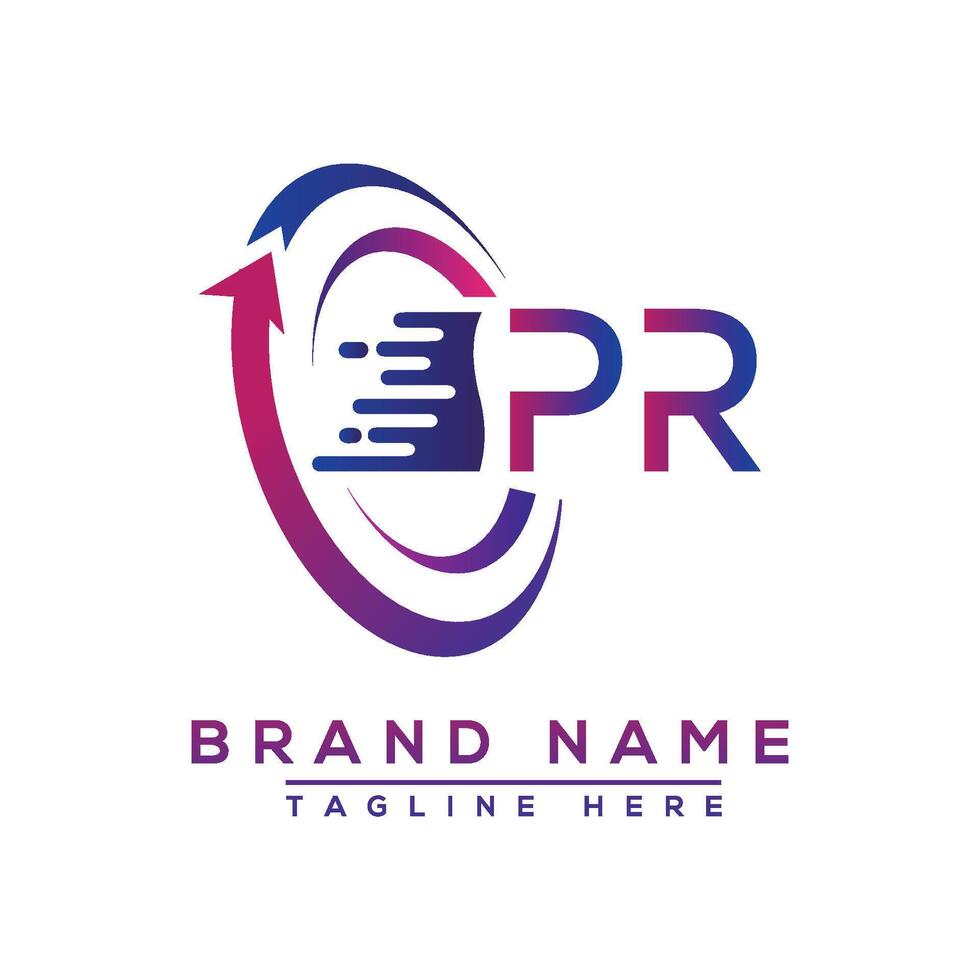 PR letter logo design. Vector logo design for business.