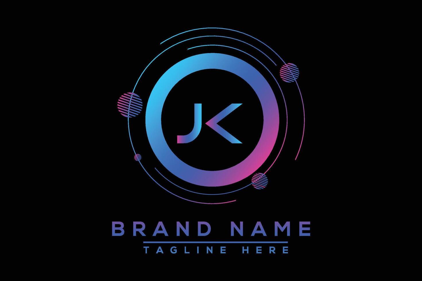 JK letter logo design. Vector logo design for business.