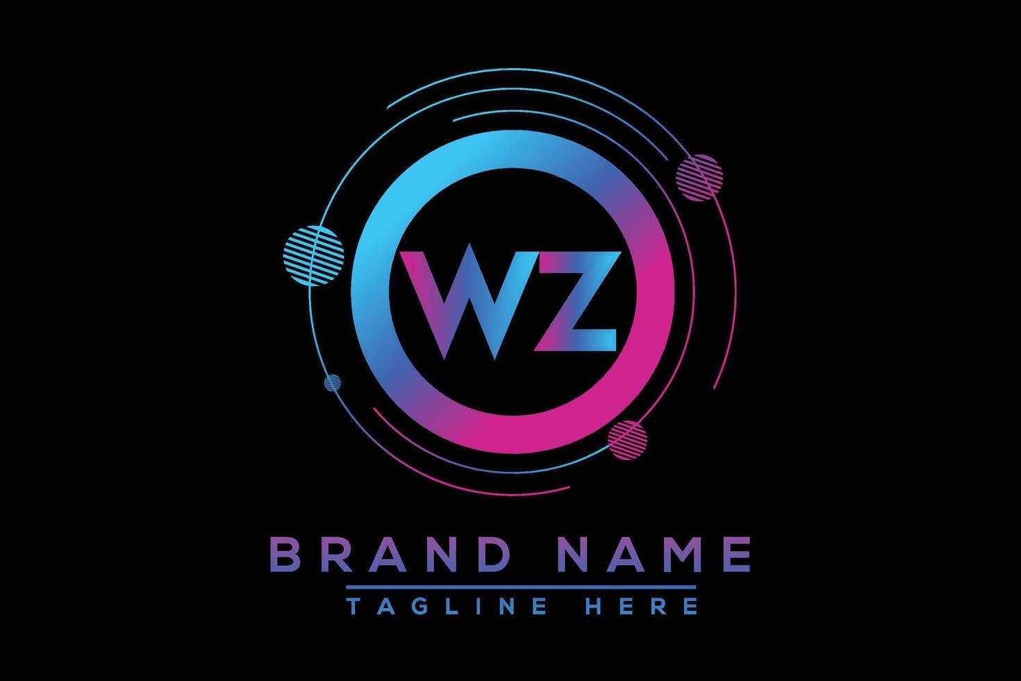 Blue WZ letter logo design. Vector logo design for business.