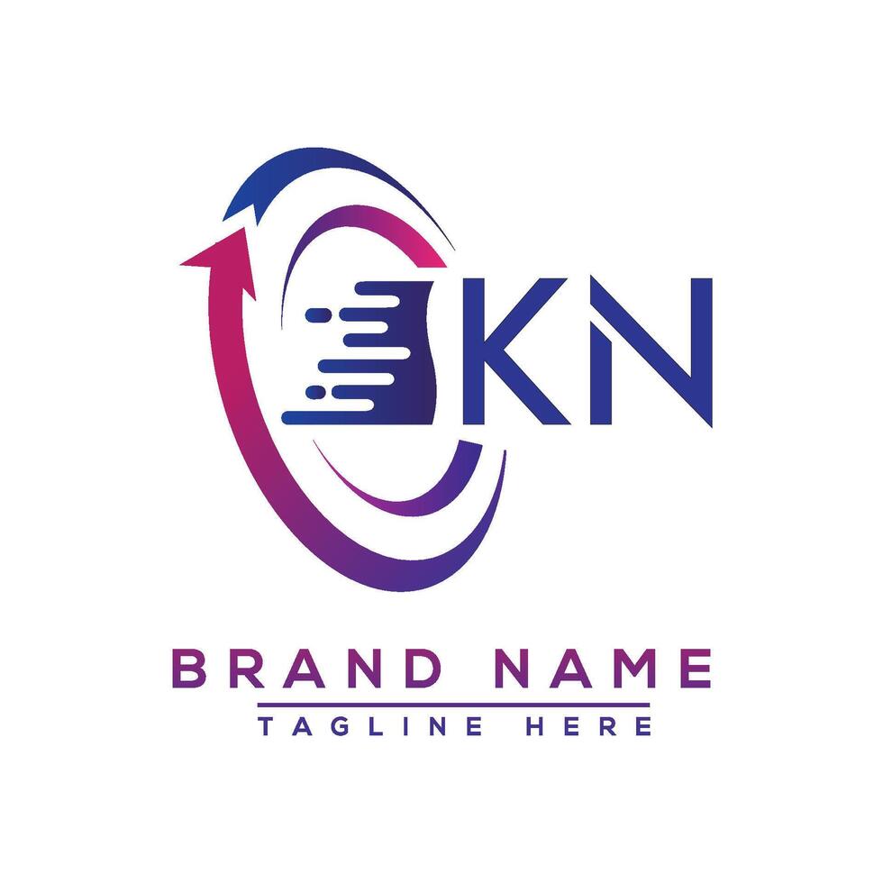 KN letter logo design. Vector logo design for business.