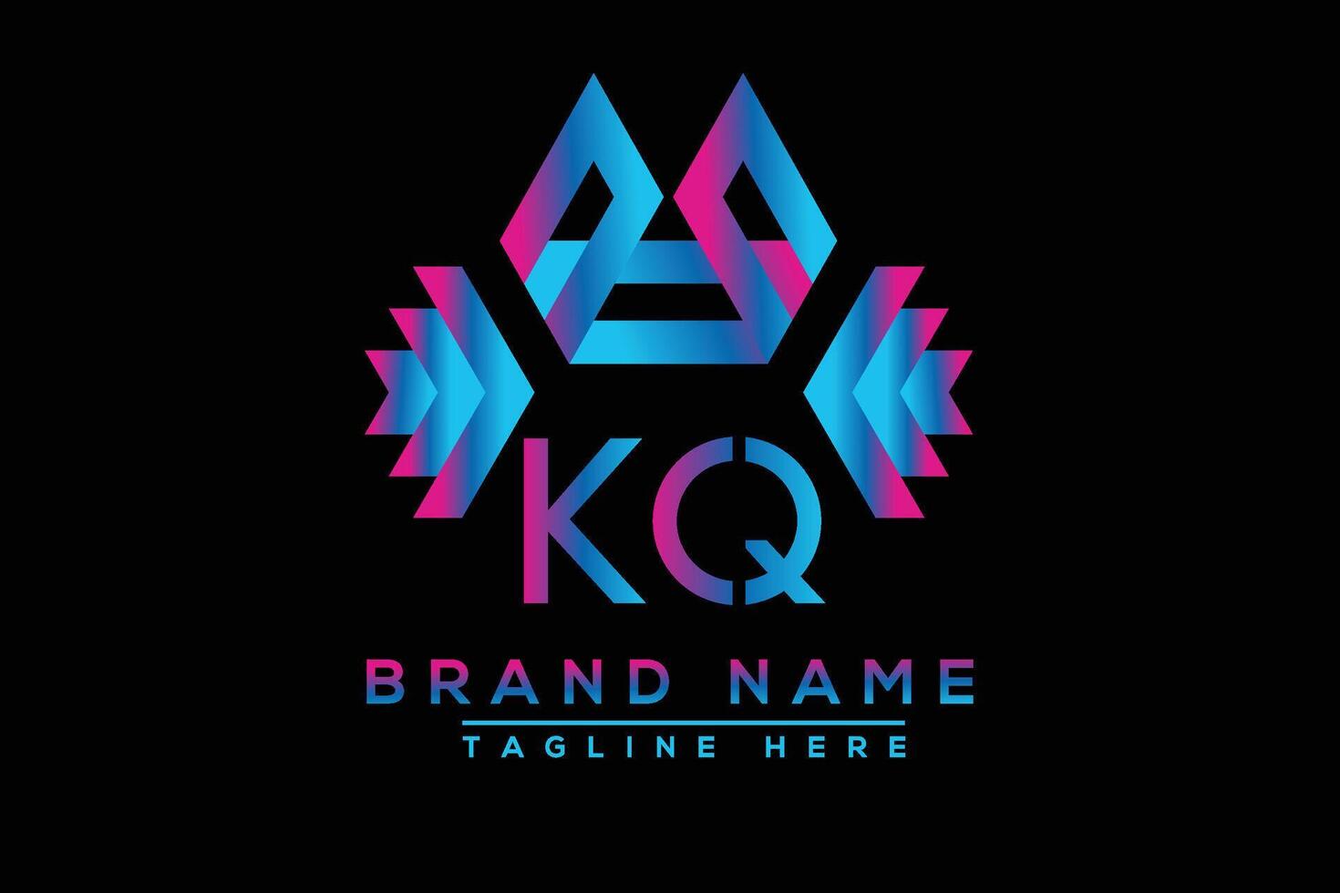 KQ letter logo design. Vector logo design for business.