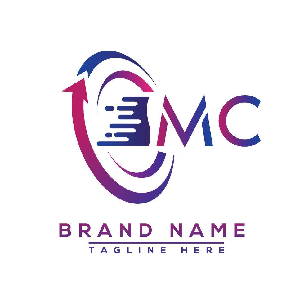MC letter logo design. Vector logo design for business.