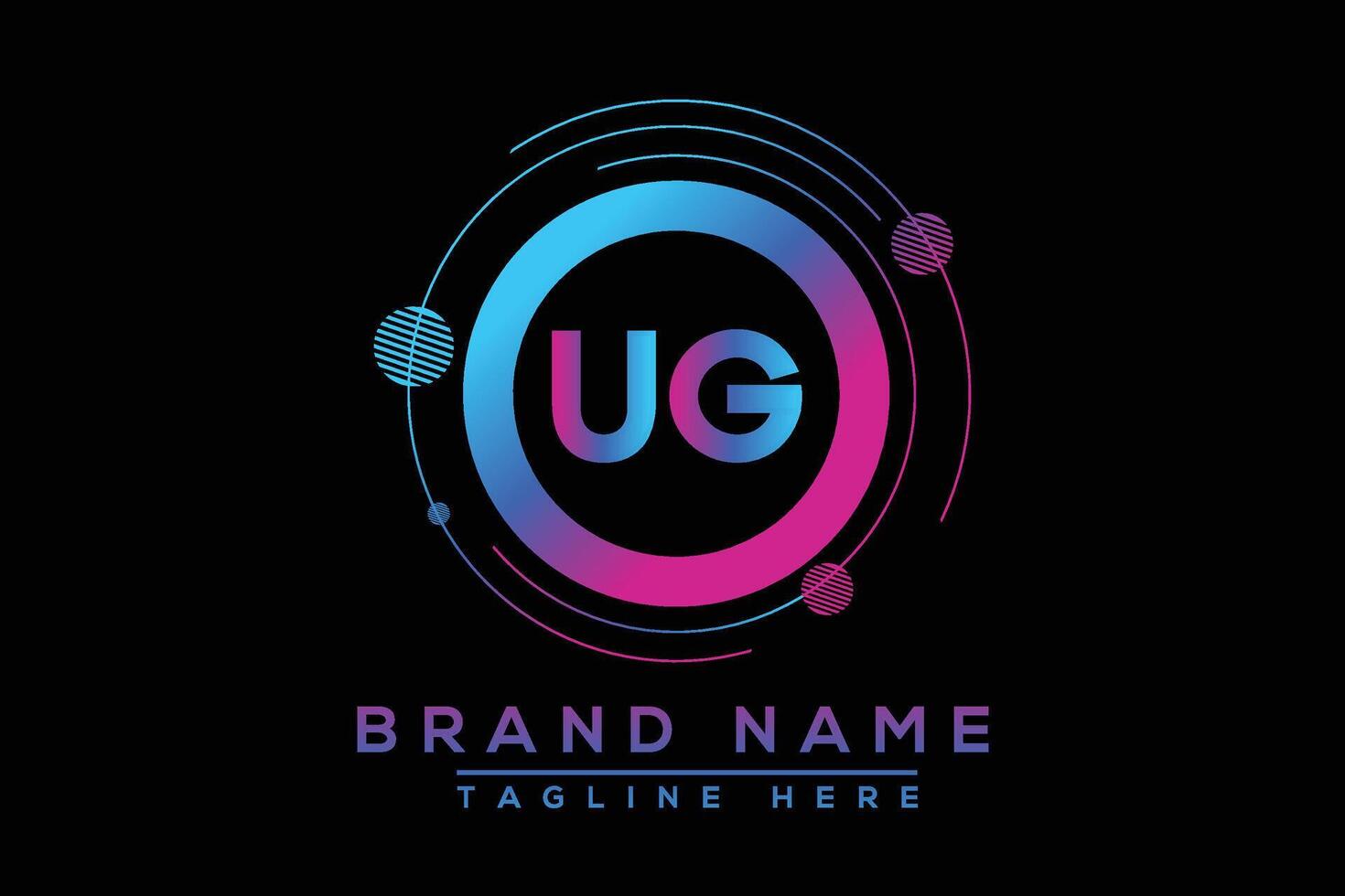 Blue UG letter logo design. Vector logo design for business.