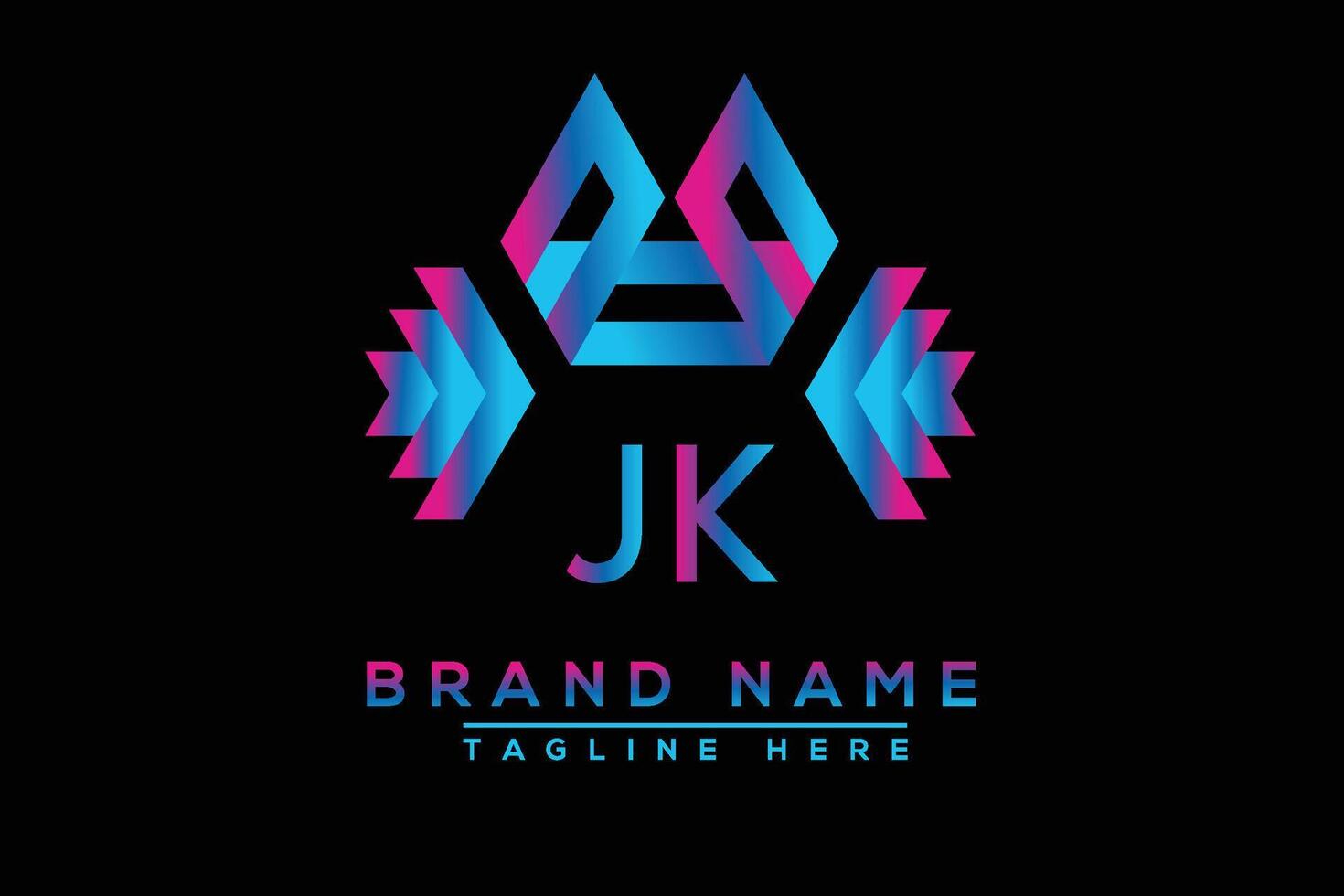 JK letter logo design. Vector logo design for business.