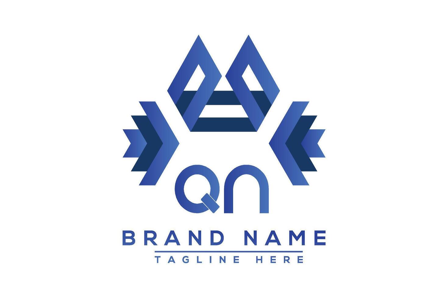 Letter QN Blue logo design. Vector logo design for business.