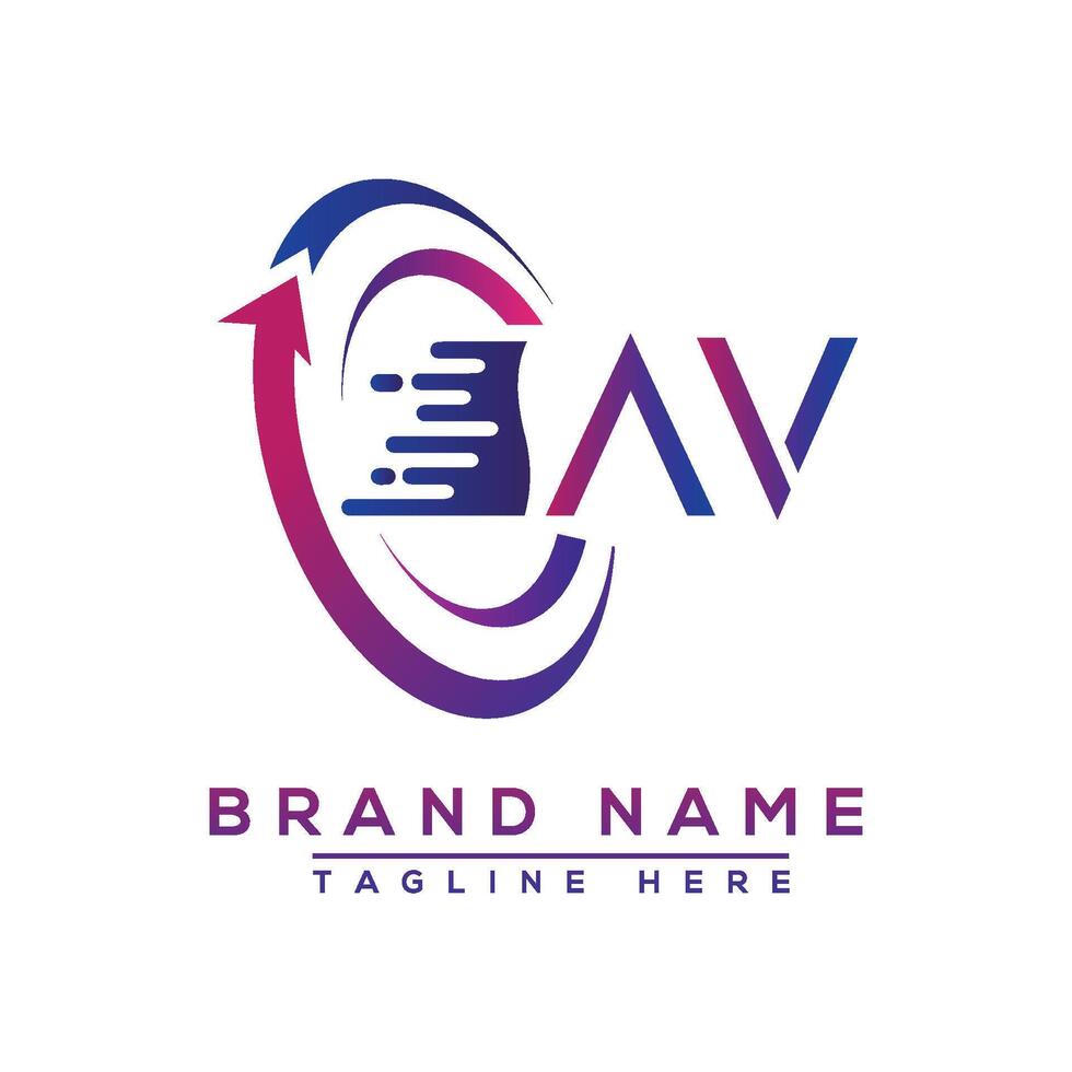 AV letter logo design. Vector logo design for business.