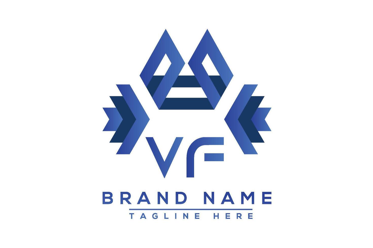Letter VF Blue logo design. Vector logo design for business.