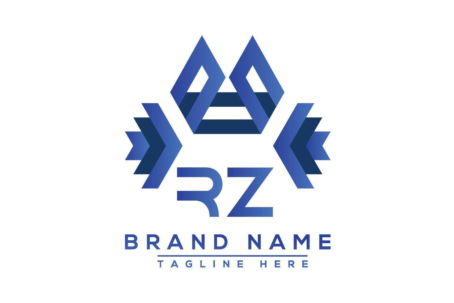 Letter RZ Blue logo design. Vector logo design for business.