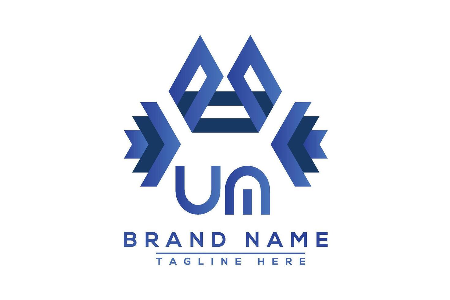 Letter UM Blue logo design. Vector logo design for business.